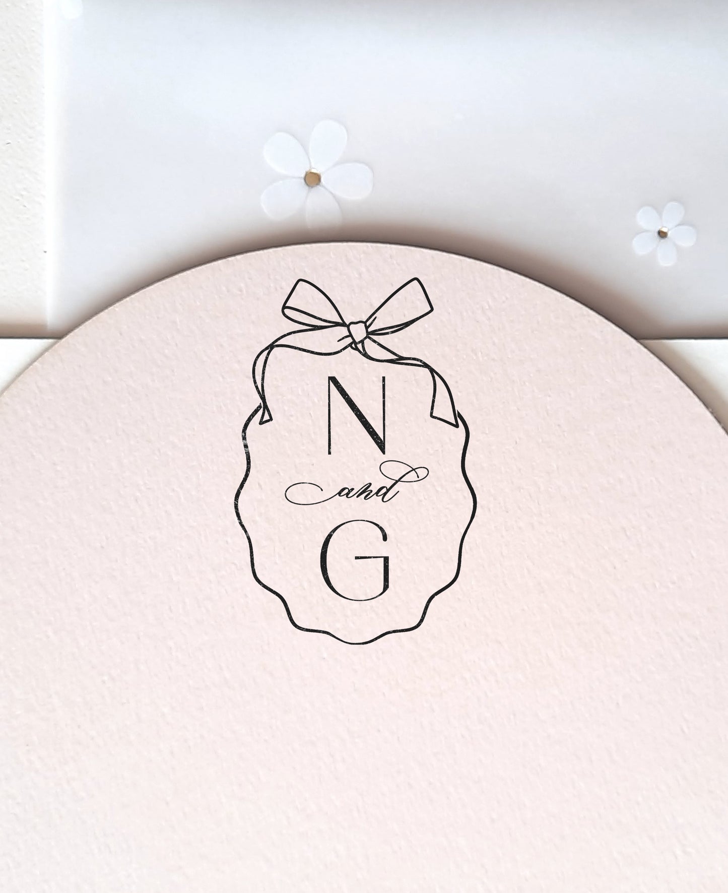 PERSONALIZE WEDDING STAMP - Oval Bow