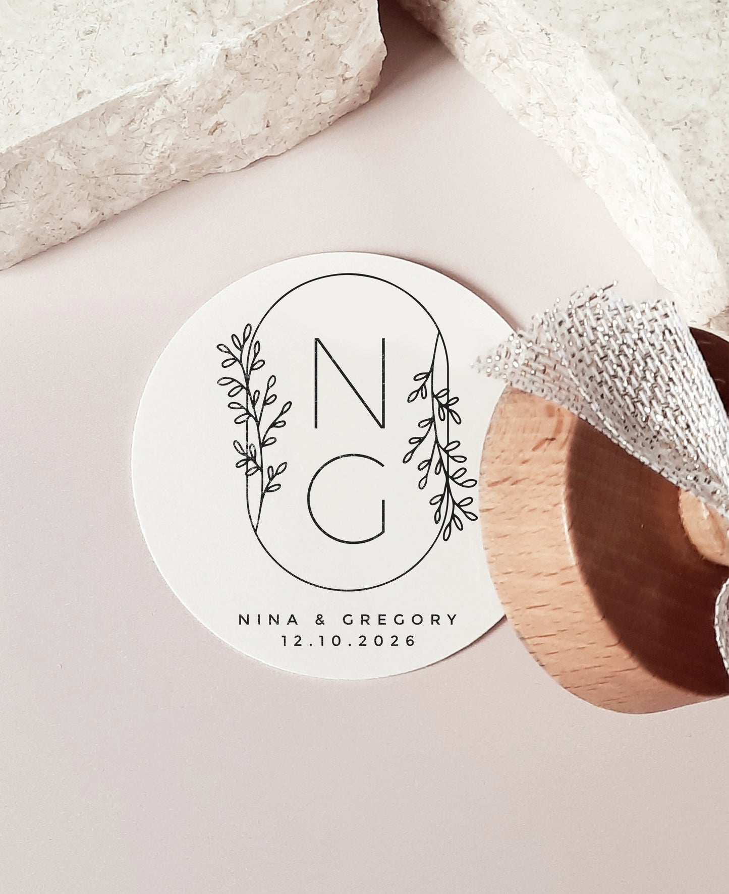 PERSONALIZE WEDDING STAMP - Oval Modern