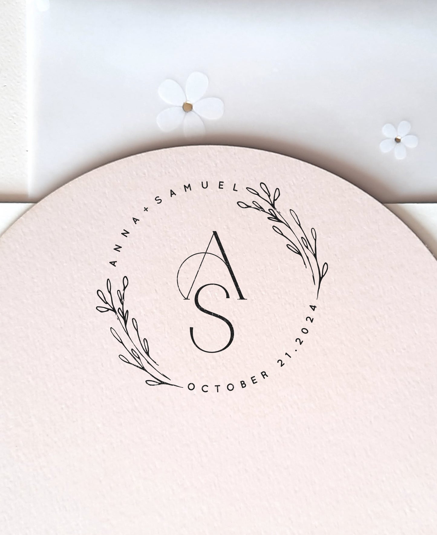 PERSONALIZE WEDDING STAMP - Modern Floral