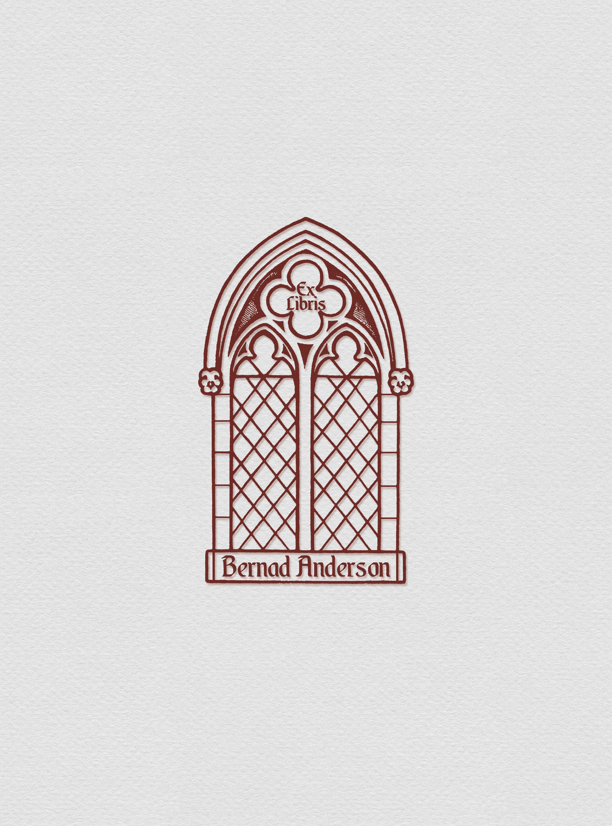 PERSONALIZED EX LIBRIS STAMP - Gothic Window2