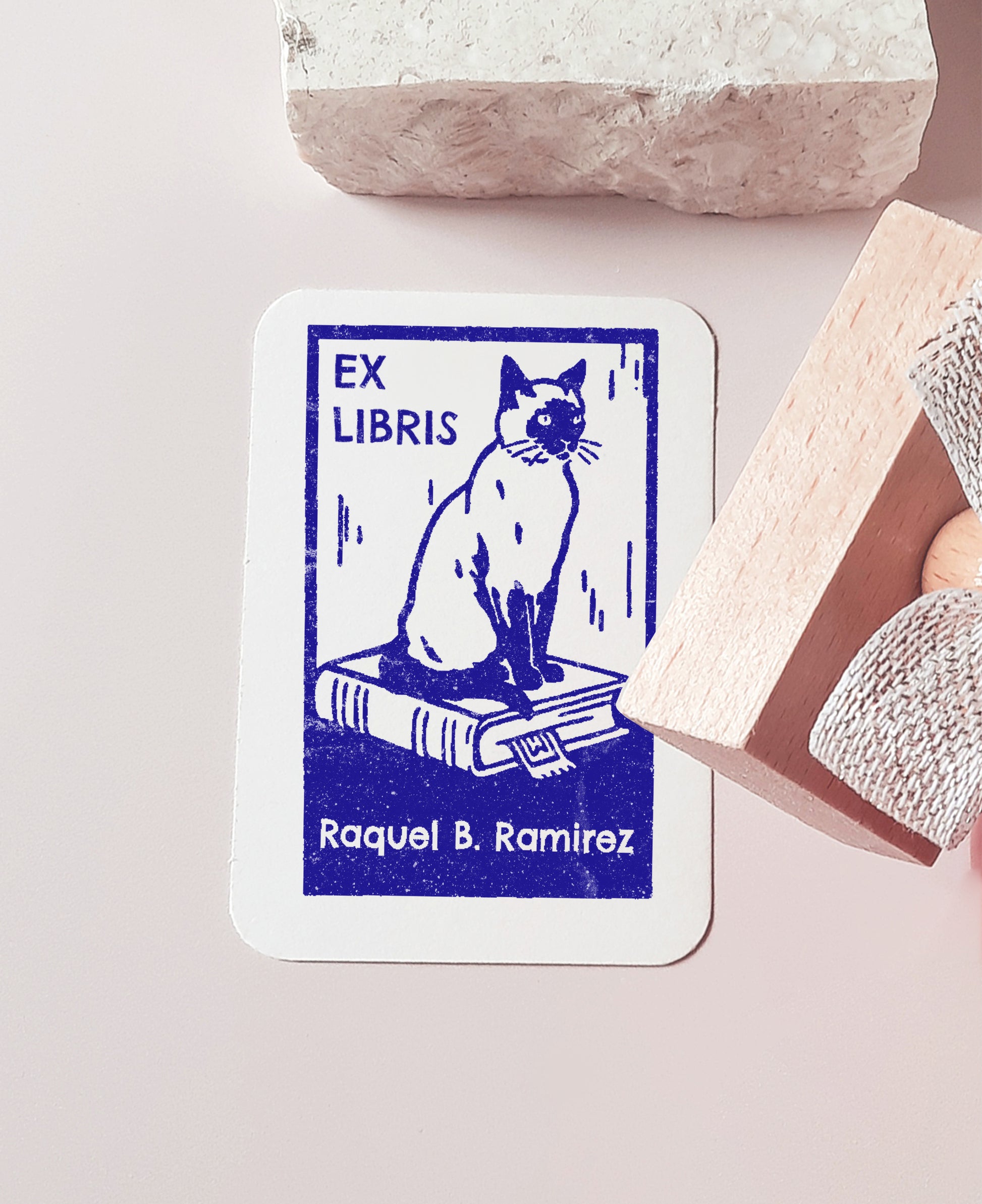 1. Custom Bookplate  Cat Design