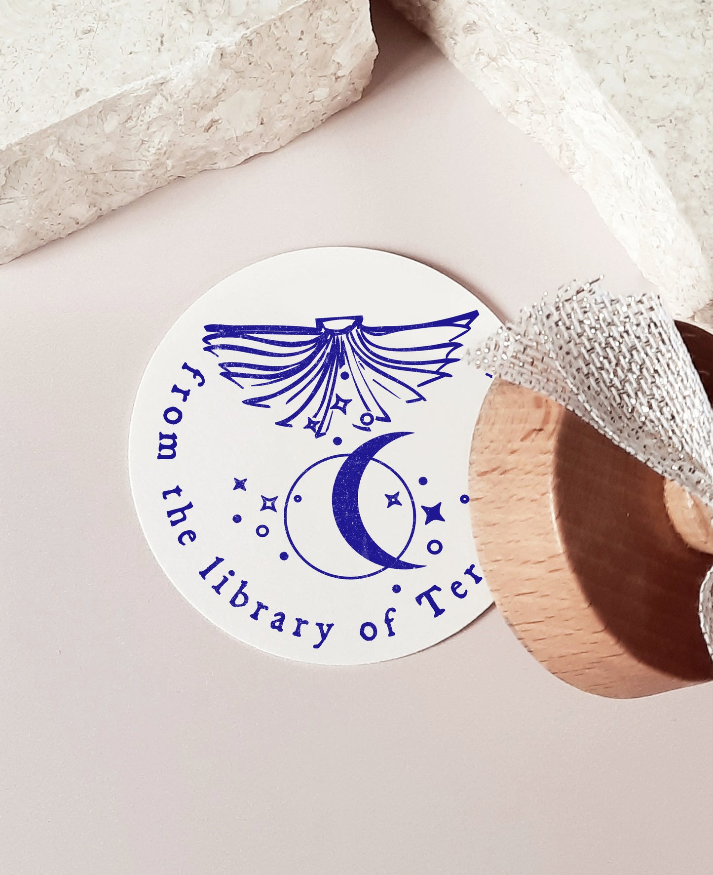 Custom Bookplate Design- Crescent Moon