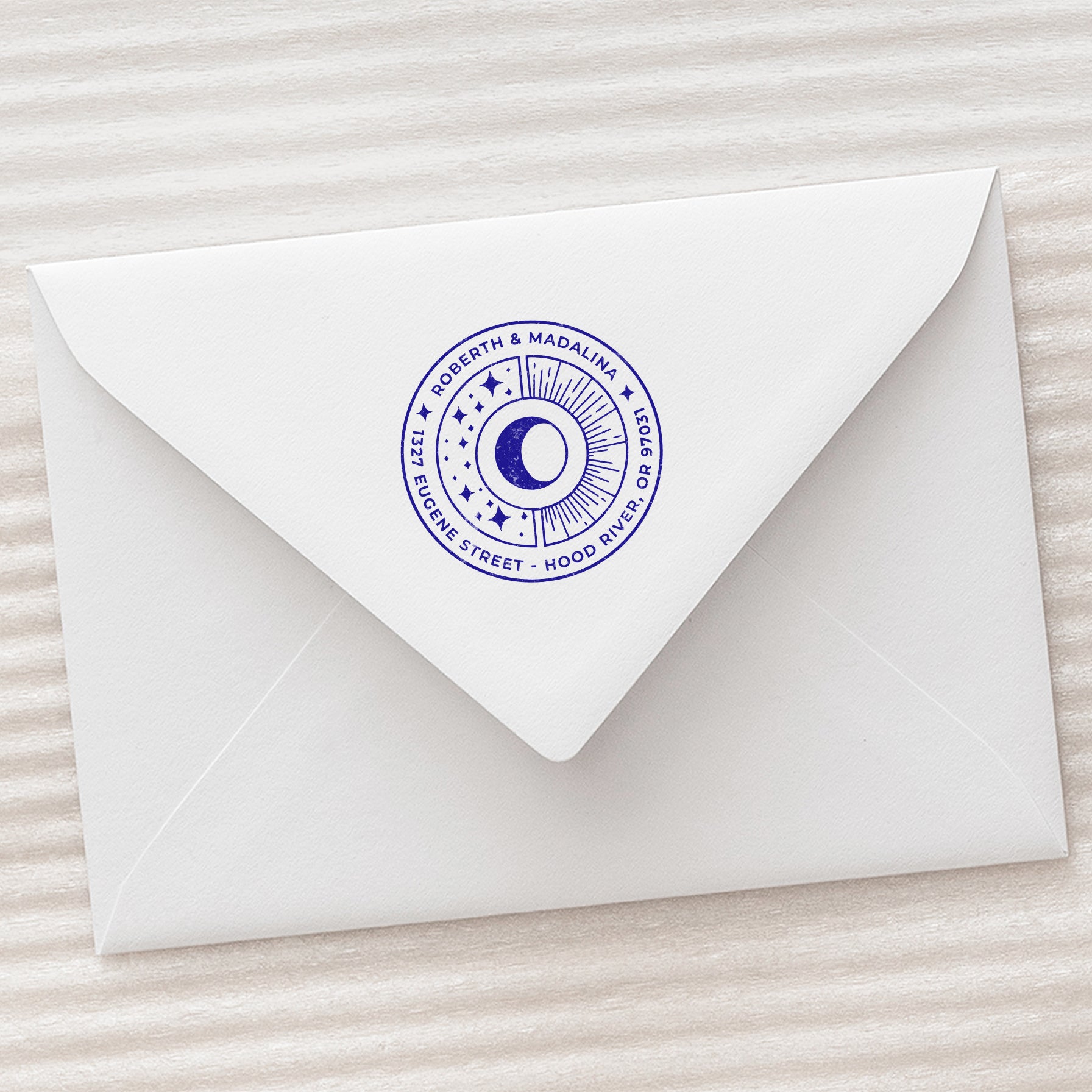 Handmade Address Stamp Moon