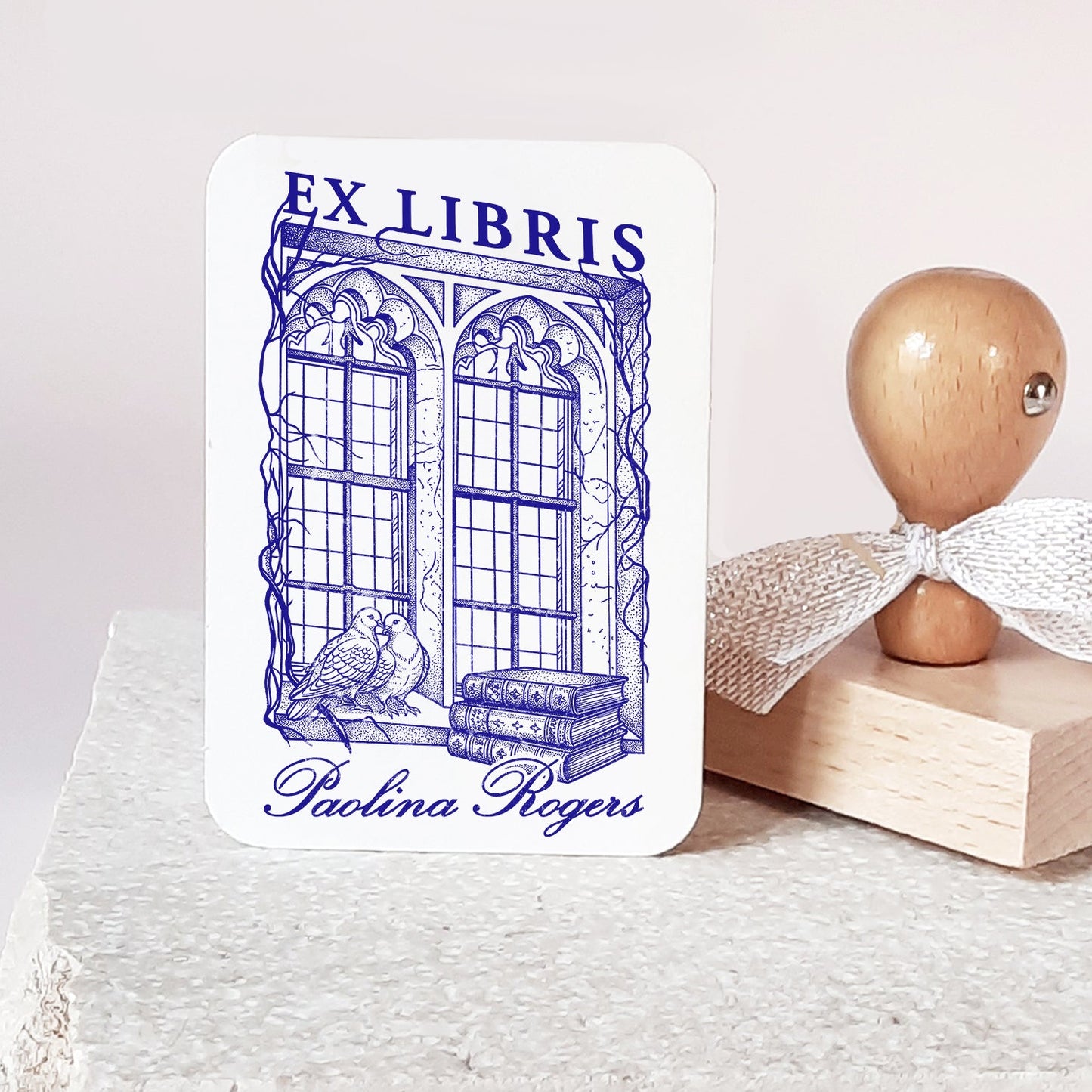 Medieval Window BookLover Gift Gothic Pigeon Ex Libris Bookish Collectible Library Stamp Dark Academia
ex libris stamp
personalized stamp
book lover gift
library bookplate
unique book stamp
gothic book gift
manuscript stamp
bibliophile gift
custom bookplate
dark academia
bookish gift idea
pigeons couple
medieval window