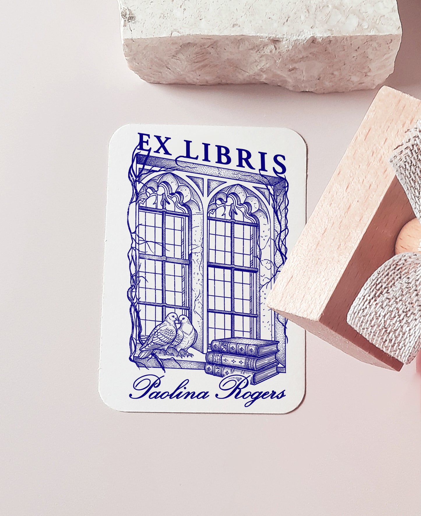 Medieval Window BookLover Gift Gothic Pigeon Ex Libris Bookish Collectible Library Stamp Dark Academia
ex libris stamp
personalized stamp
book lover gift
library bookplate
unique book stamp
gothic book gift
manuscript stamp
bibliophile gift
custom bookplate
dark academia
bookish gift idea
pigeons couple
medieval window