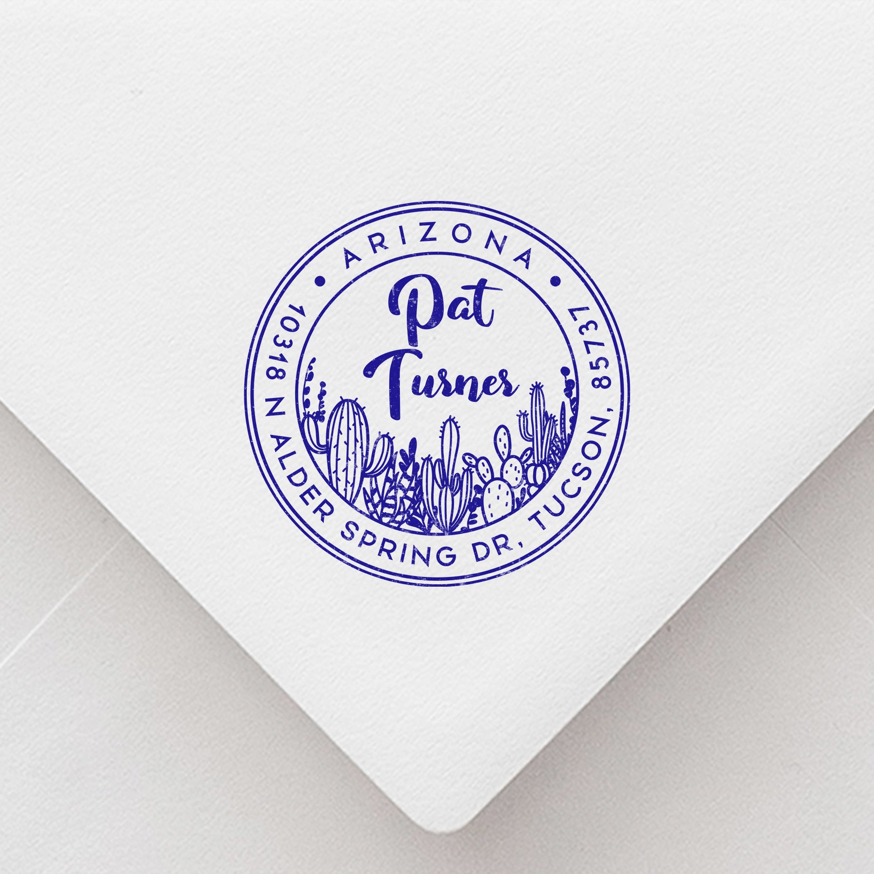 Personalized Address Stamp Cactus
