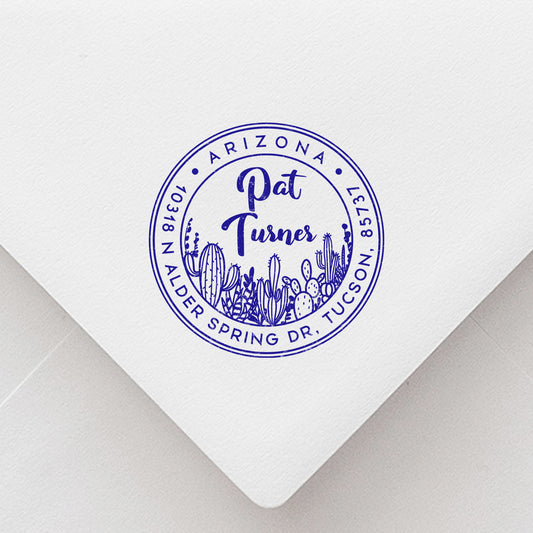Personalized Address Stamp Cactus