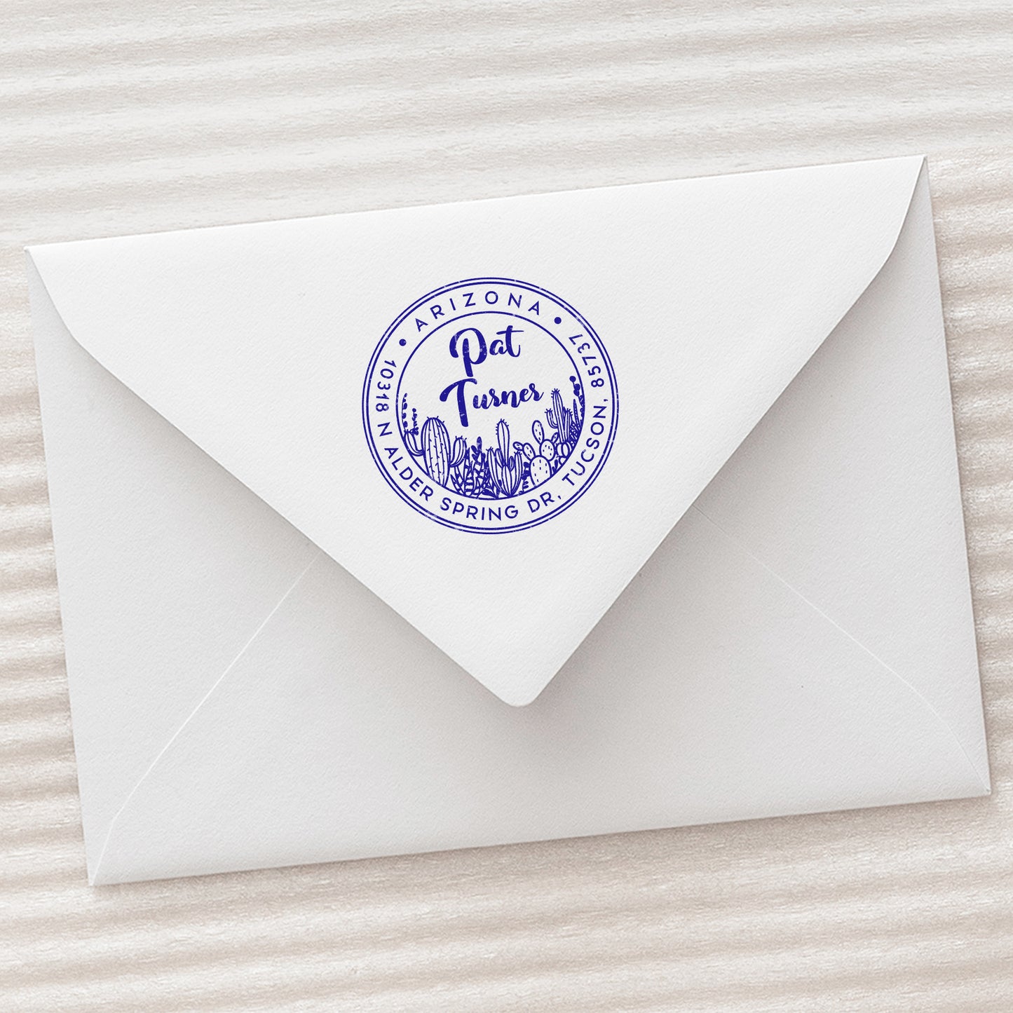 Handmade Address Stamp Desert Landscape