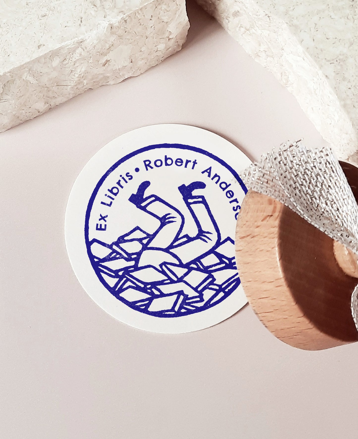 PERSONALIZED EX LIBRIS STAMP - Sea of Books
