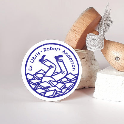 PERSONALIZED EX LIBRIS STAMP - Sea of Books