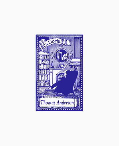 PERSONALIZED EX LIBRIS STAMP - By the Fire Place