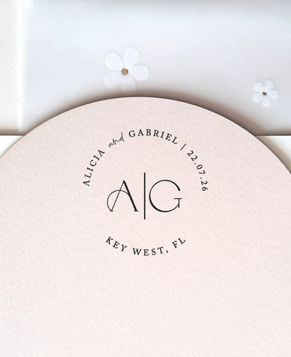 PERSONALIZE WEDDING STAMP - Round Modern2