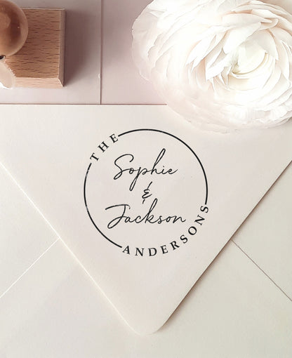 PERSONALIZE WEDDING STAMP - Round Modern