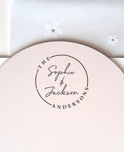 PERSONALIZE WEDDING STAMP - Round Modern