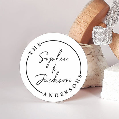PERSONALIZE WEDDING STAMP - Round Modern