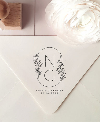PERSONALIZE WEDDING STAMP - Oval Modern