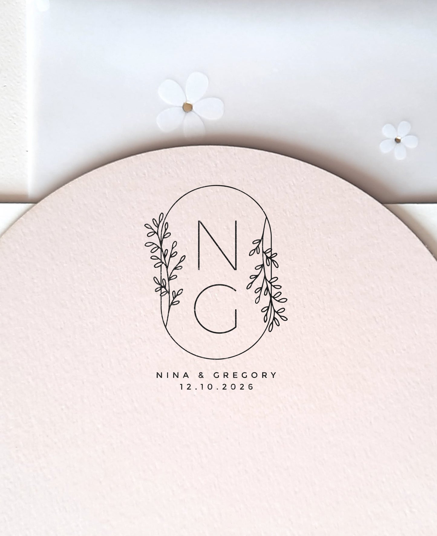 PERSONALIZE WEDDING STAMP - Oval Modern