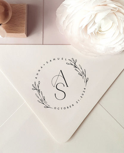 PERSONALIZE WEDDING STAMP - Modern Floral
