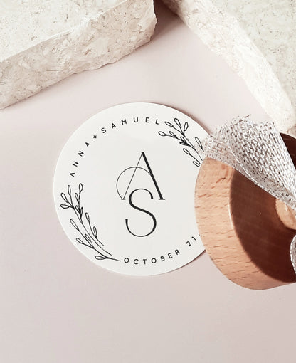 PERSONALIZE WEDDING STAMP - Modern Floral