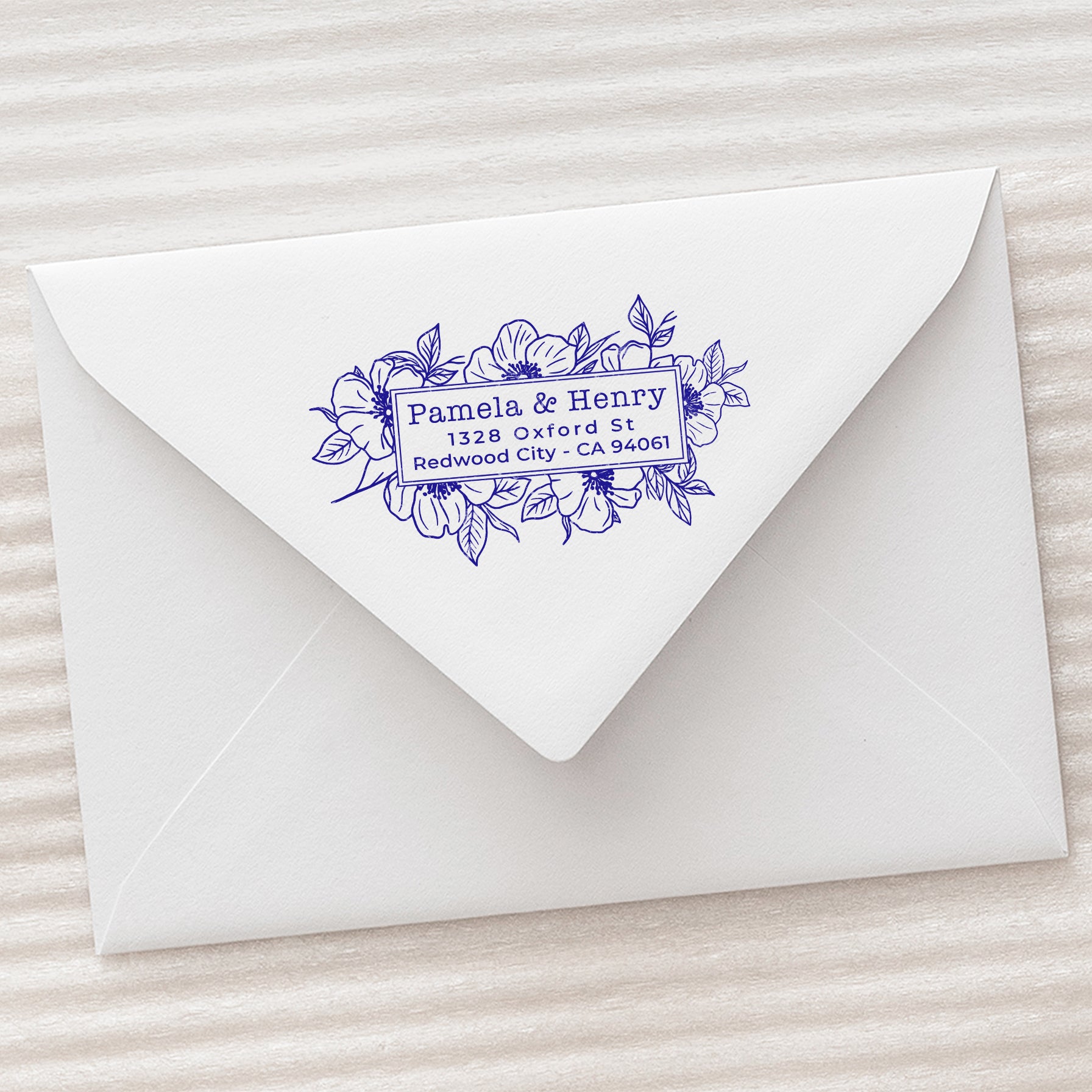 Handmade Address Stamp Poppy