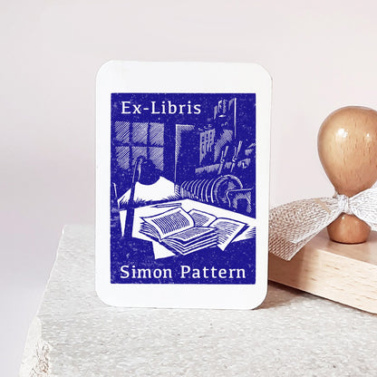PERSONALIZED EX LIBRIS STAMP - By the Light