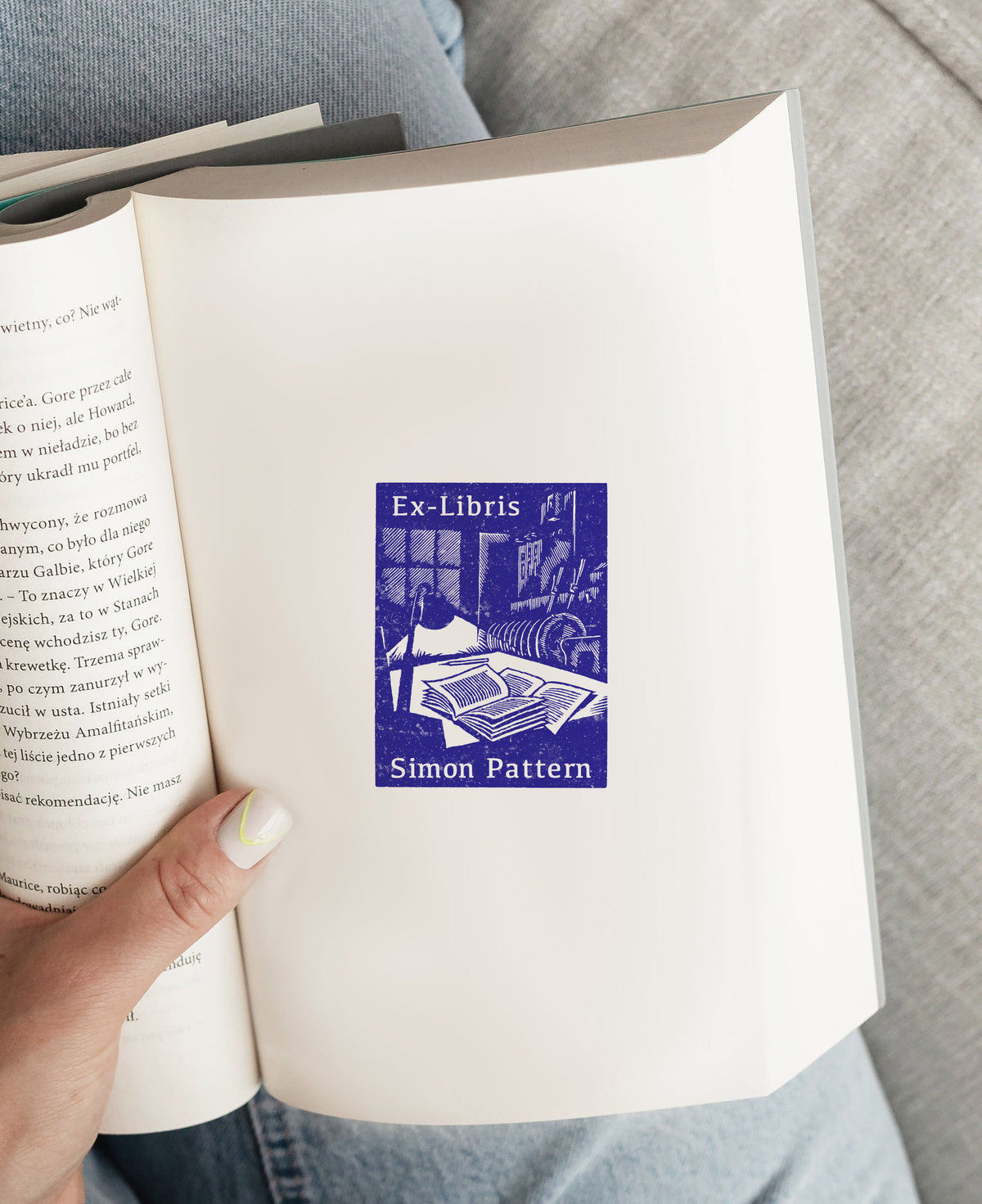 PERSONALIZED EX LIBRIS STAMP - By the Light