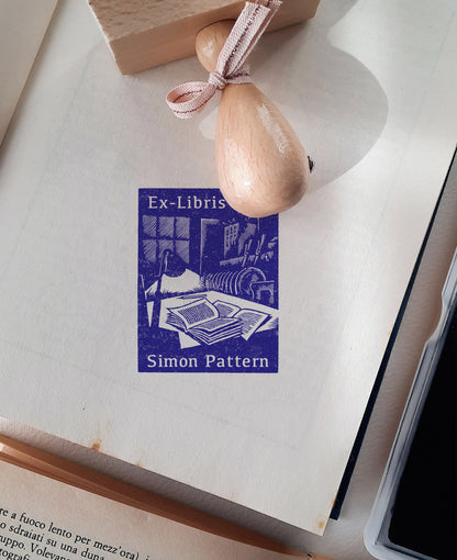 PERSONALIZED EX LIBRIS STAMP - By the Light
