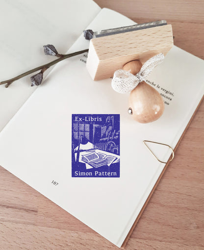 PERSONALIZED EX LIBRIS STAMP - By the Light