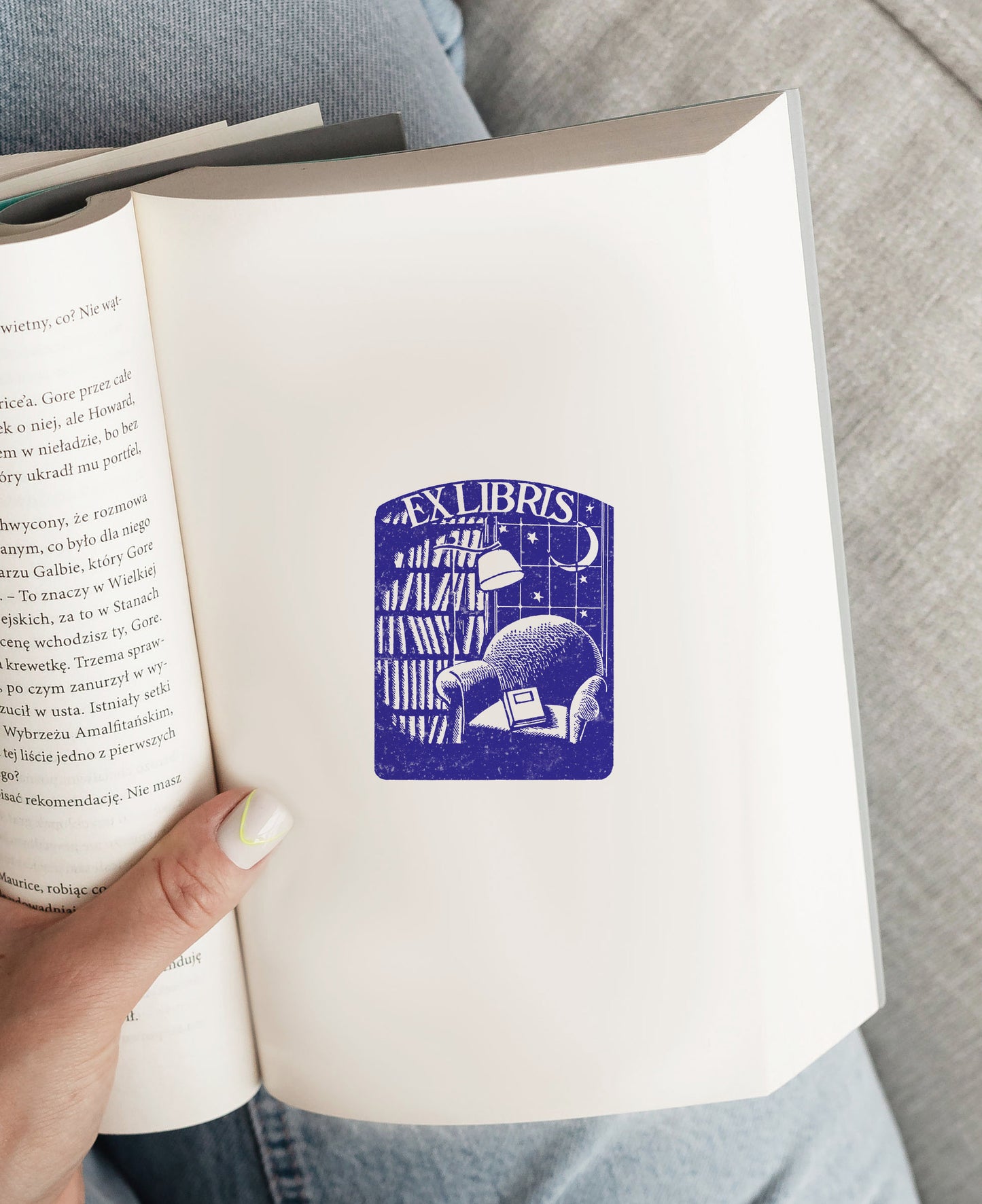 PERSONALIZED EX LIBRIS STAMP - By the Moon