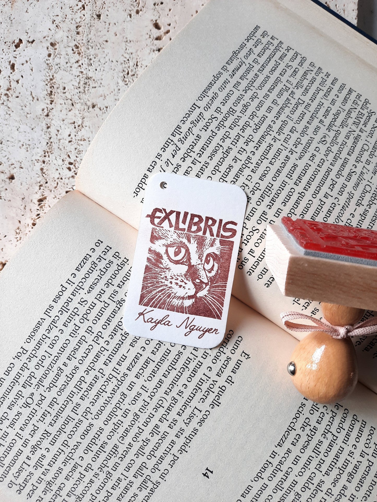 PERSONALIZED EX LIBRIS STAMP  - Apple Tree