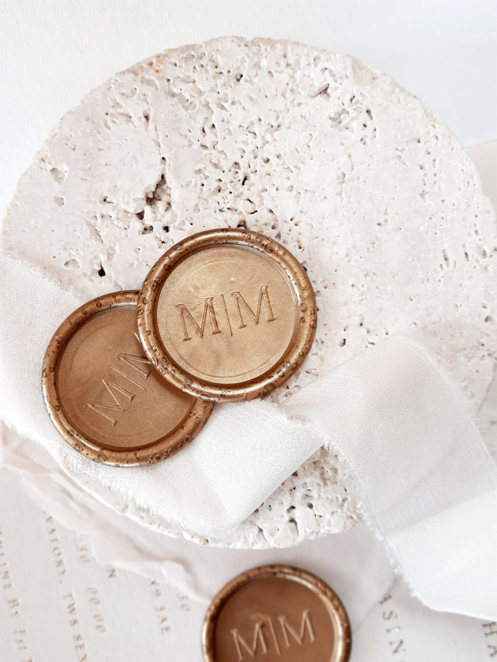 Monogram wax seals for invitations