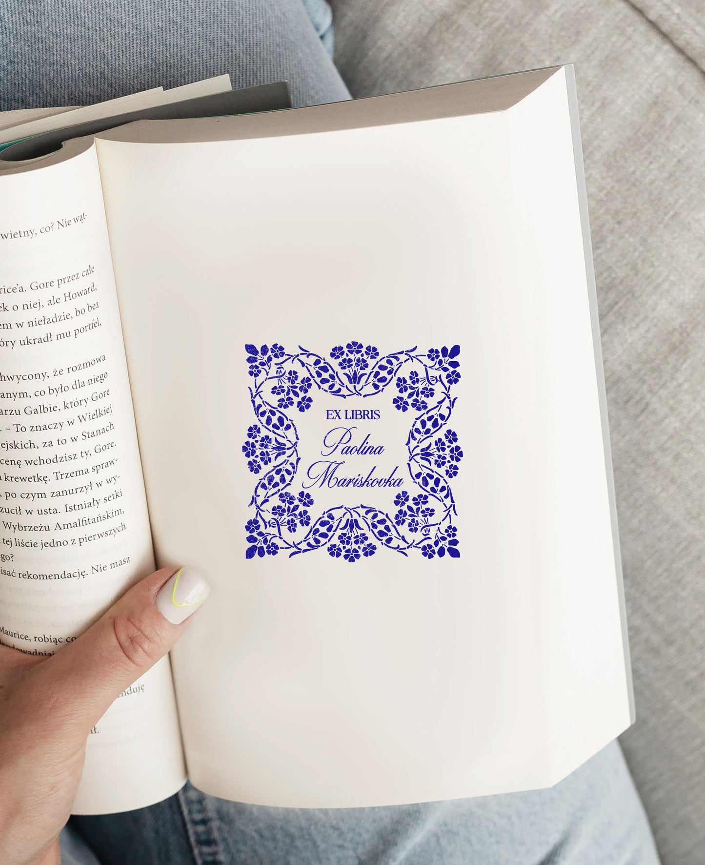PERSONALIZED EX LIBRIS STAMP - Liberty Wreath