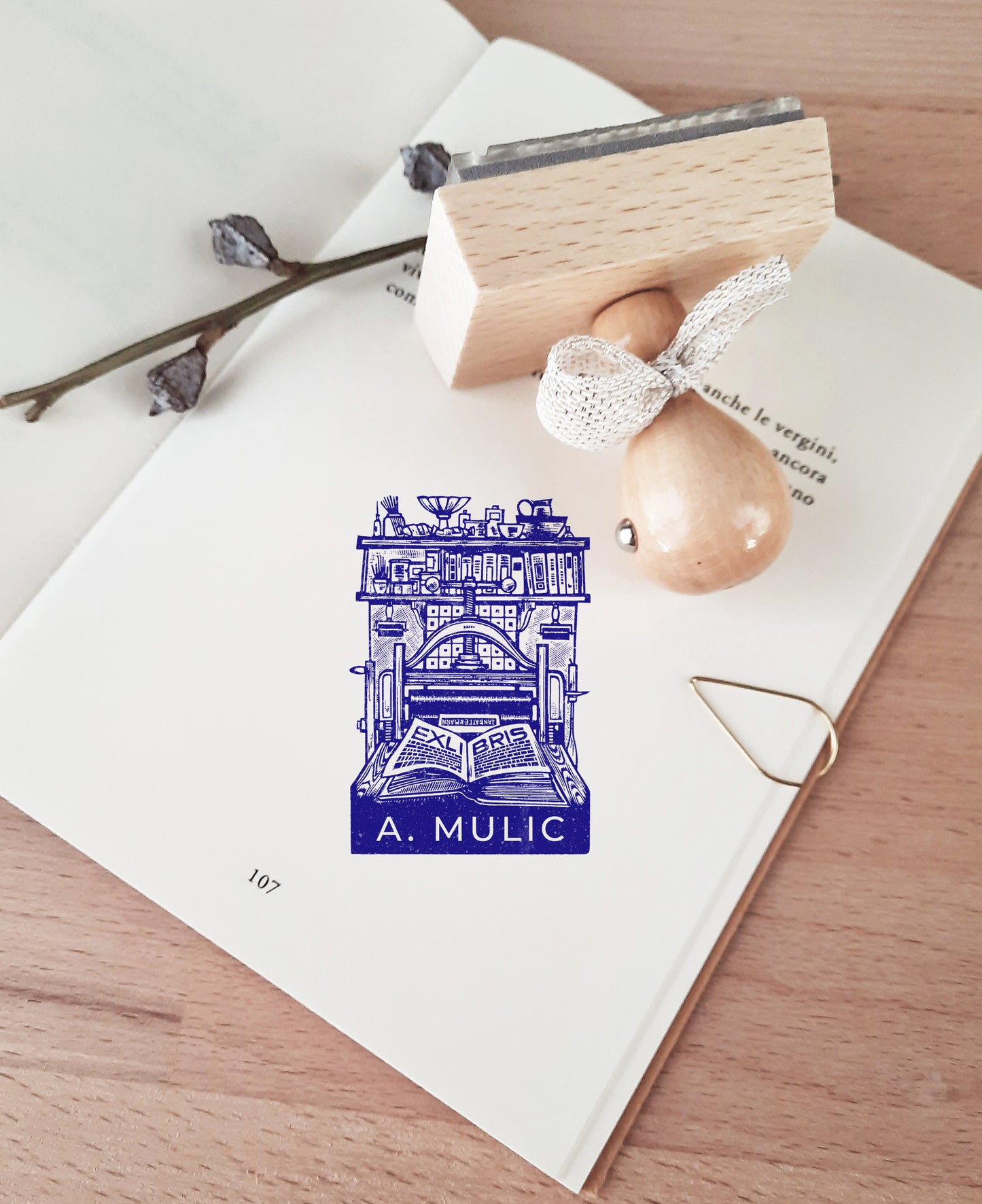 PERSONALIZED EX LIBRIS STAMP - Typography