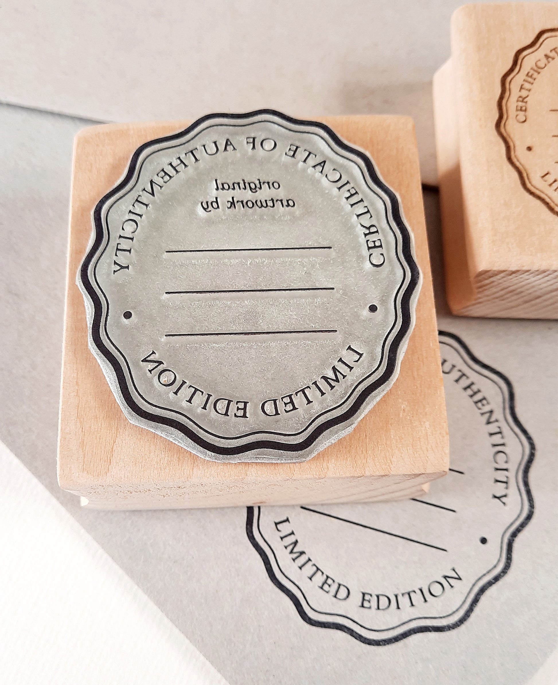 Custom stamp order guide — Certificate of Authenticity stamp by La Booktique