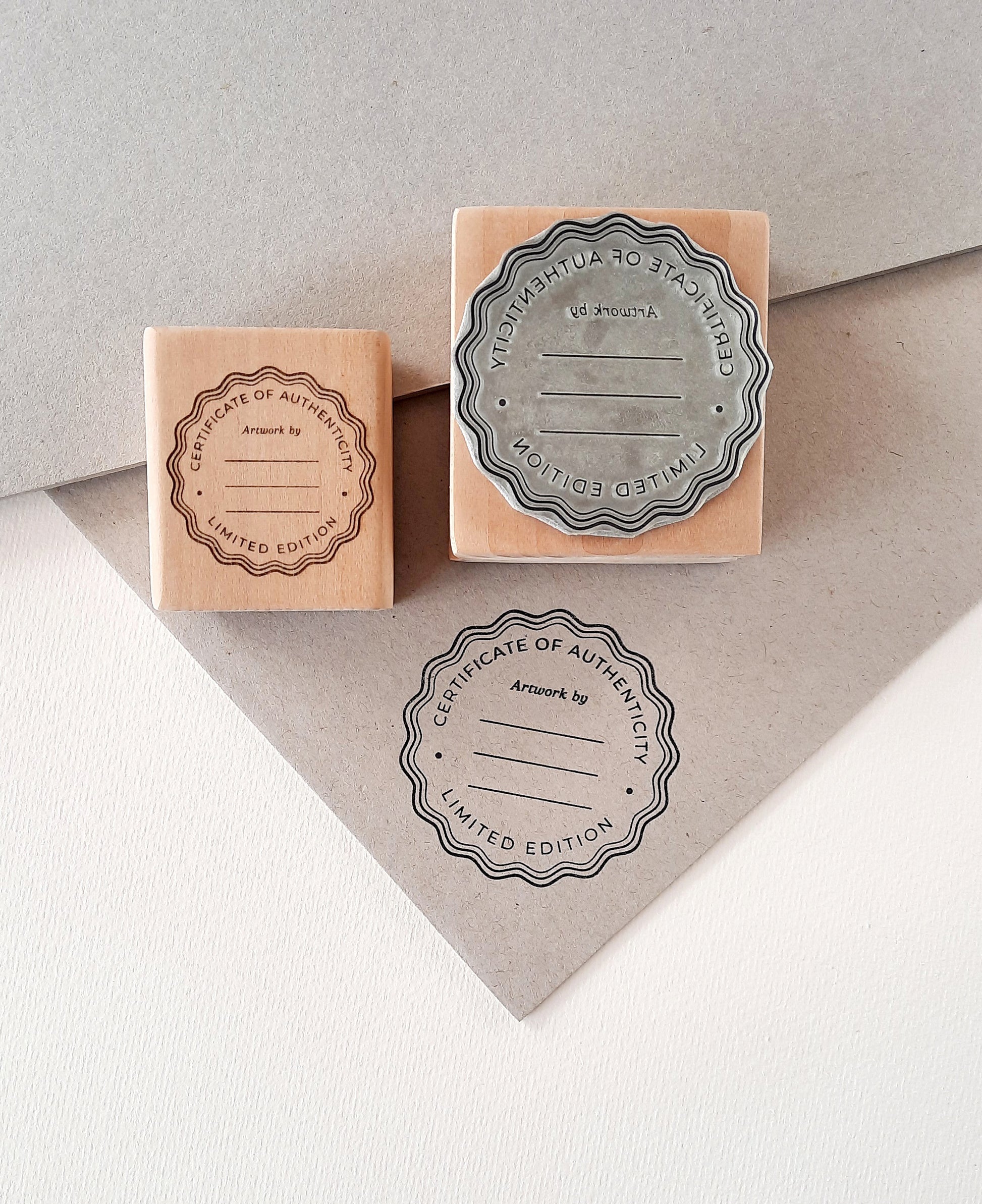 Artist tool rubber stamp gift option — Certificate of Authenticity seal by La Booktique