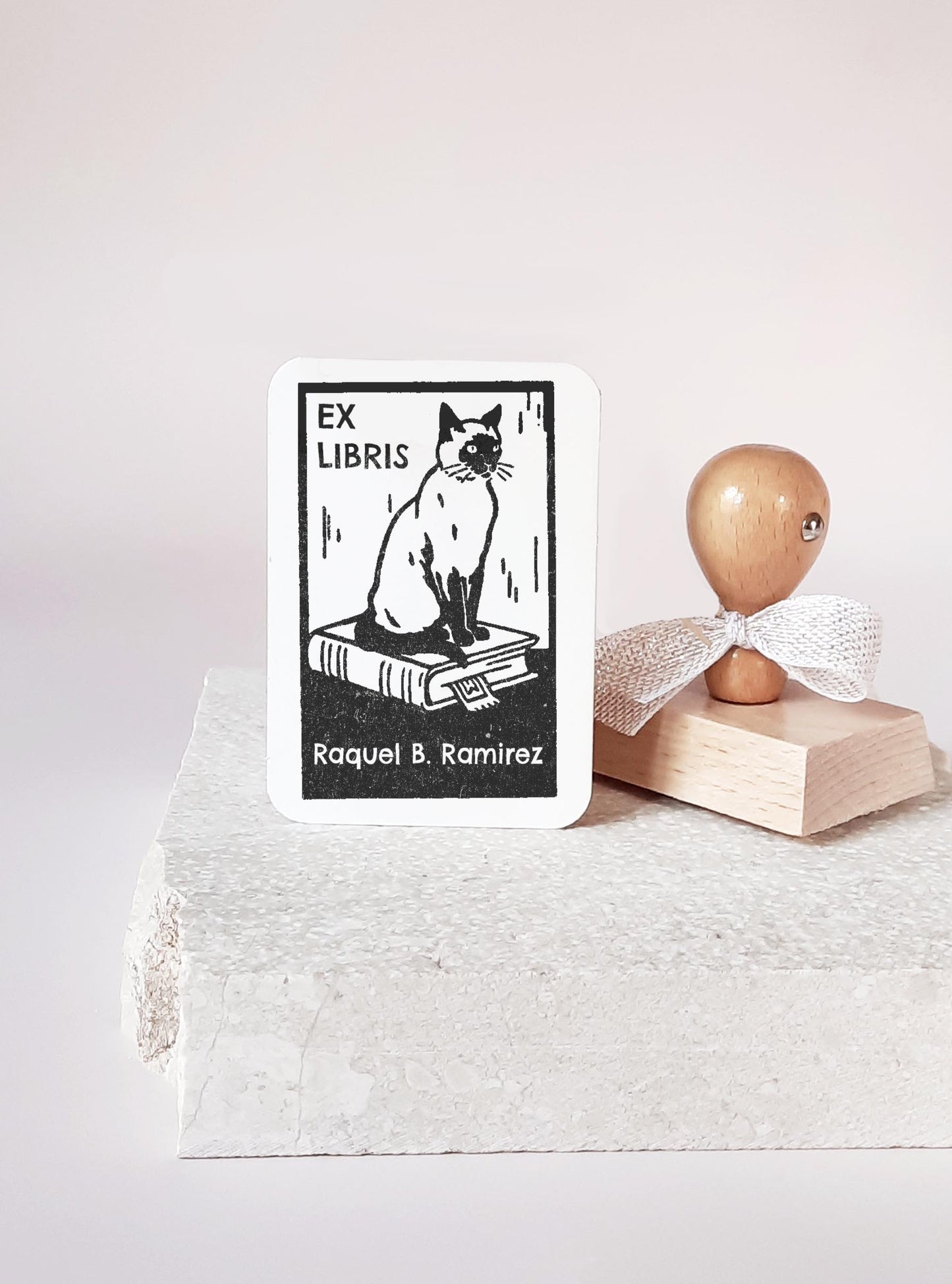 PERSONALIZED EX LIBRIS STAMP - Cats
