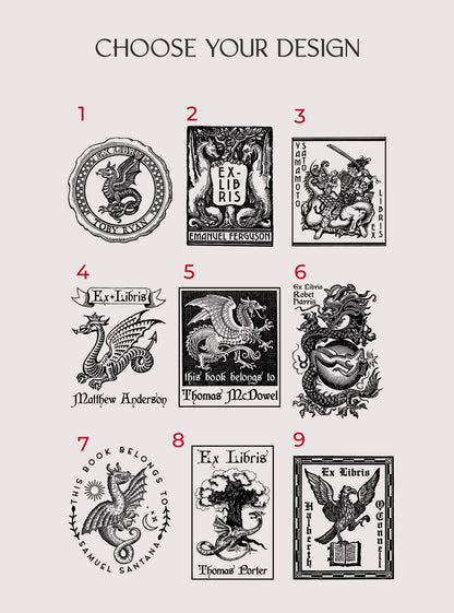 PERSONALIZED EX LIBRIS STAMP - Dragon