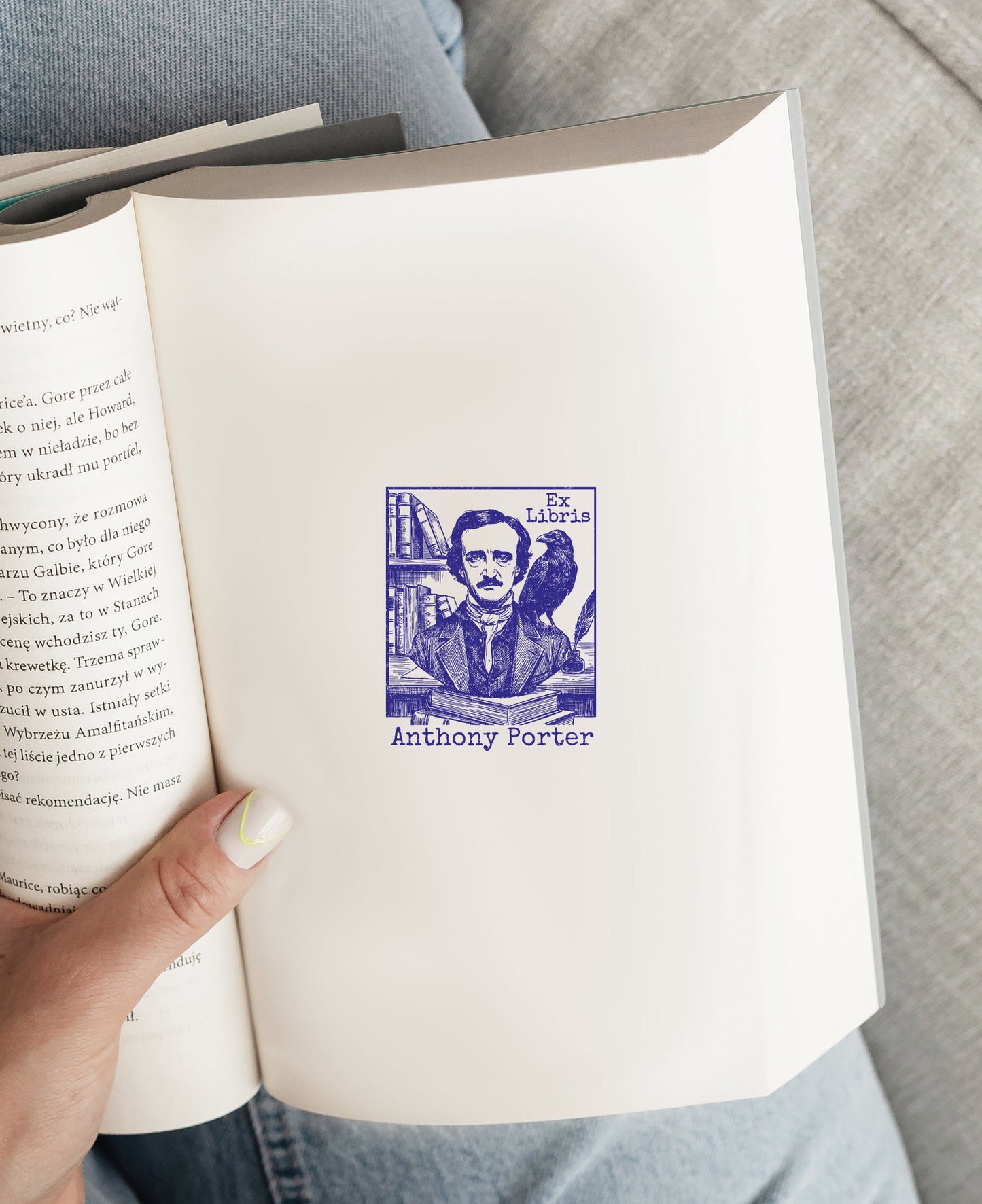 PERSONALIZED EX LIBRIS STAMP - Edgar Allan Poe