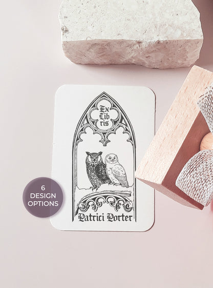 PERSONALIZED EX LIBRIS STAMP - Gothic Window