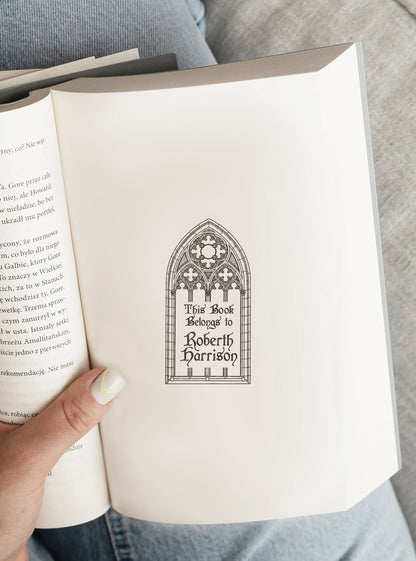 PERSONALIZED EX LIBRIS STAMP - Gothic Window