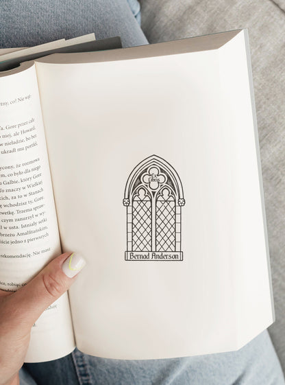 PERSONALIZED EX LIBRIS STAMP - Gothic Window