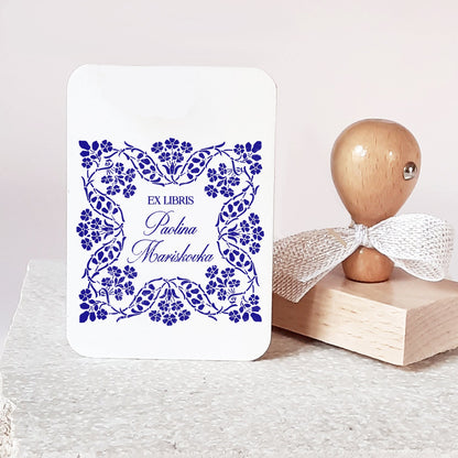 ex libris stamp
personalized stamp
custom name stamp
book lover gift
library bookplate
unique book stamp
custom bookplate
collectible stamp
bookish gift
feminine bookish gift
liberty style ex libris
floral book stamp for her
floral wreath book stamp