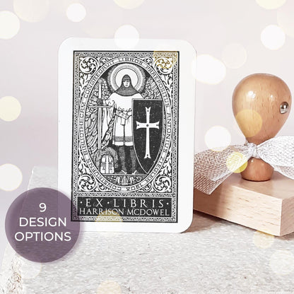 book lover gift
library plate
book collector
ex libris stamp
custom book stamp
christian gift
knight book stamp
medieval ex libris
crusader stamp
order of crusaderds
bibliophile stamp
library stamp
personalize book stamp