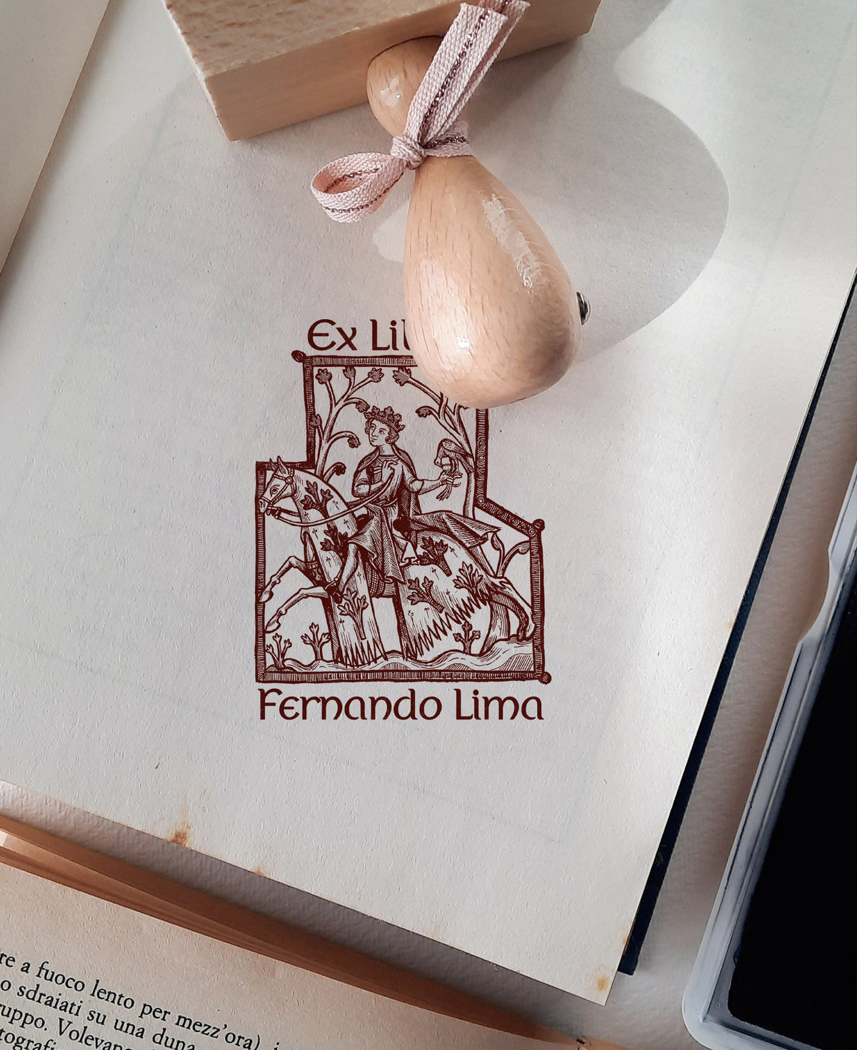 PERSONALIZED EX LIBRIS STAMP - Medieval Knight