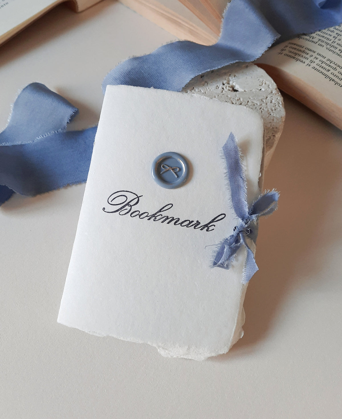 Silk Ribbon Bookmark Hand made Paper Gift Box gift for Book Lovers ready to Give