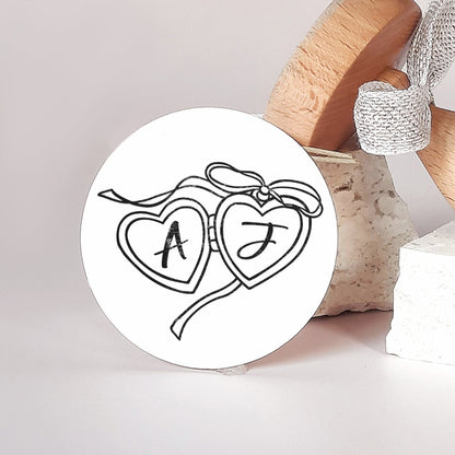 PERSONALIZE WEDDING STAMP -Whimsical Heart Locket