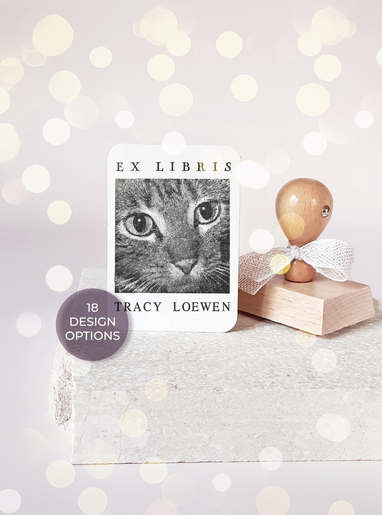 PERSONALIZED EX LIBRIS STAMP - Cats