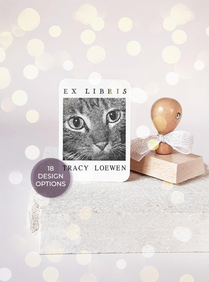 PERSONALIZED EX LIBRIS STAMP - Cats