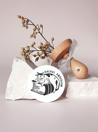 PERSONALIZED EX LIBRIS STAMP - Cats