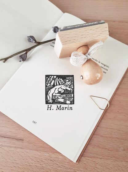 PERSONALIZED EX LIBRIS STAMP - Cats